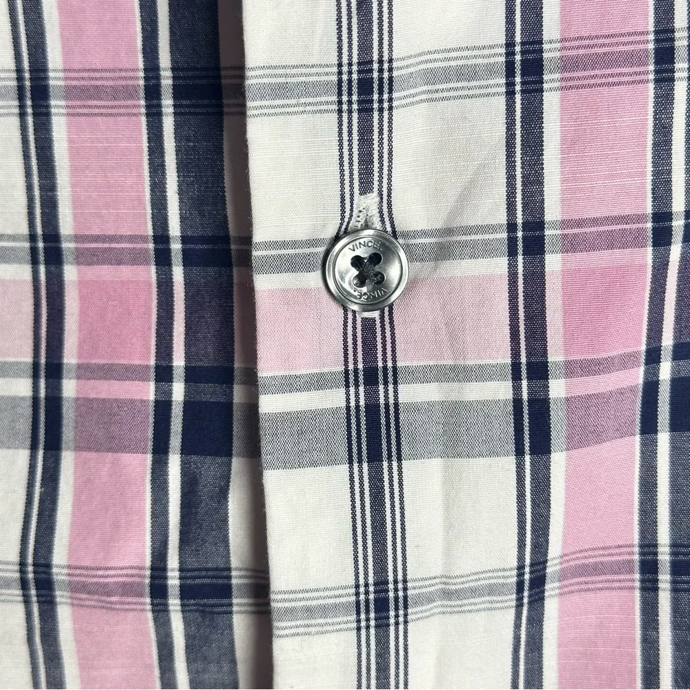 Vince Pink and Blue Casual Button Down Shirt, Large - Picture 5 of 9